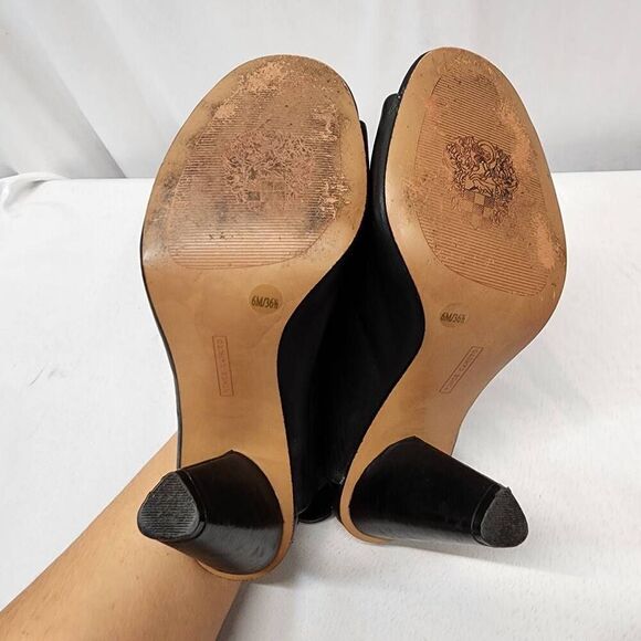 Vince Camuto Women's Size 6M Kembia Black Leather High Heel Slingback Sandals - Picture 11 of 12